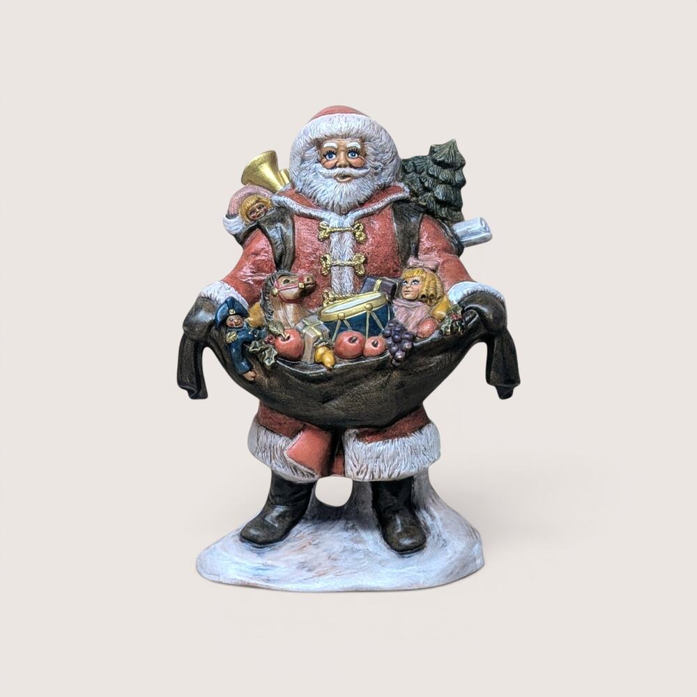 1980s Vintage Ceramic Hand Painted Santa Claus Figurine